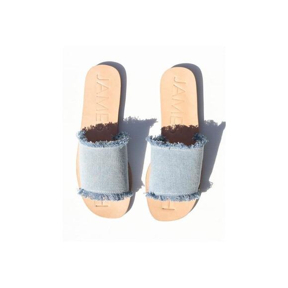 James Smith Denim Fray Slide Sandal Blue Size 37 - Picture 1 of 5